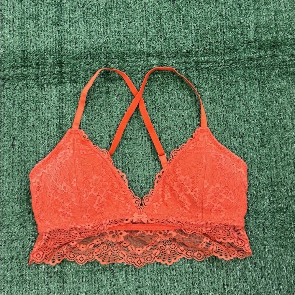 Abercrombie & Fitch Coral Lace Bralette